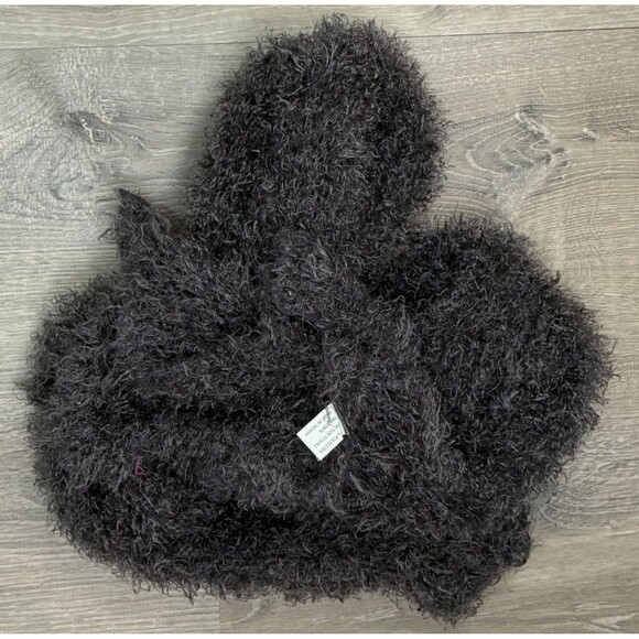 Y2K Vintage Eyelash Tube Scarf Wide Scalloped Hem Soft Fluffy Retro Coastal Boho - Picture 4 of 5